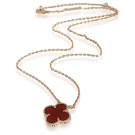 Van Cleef & Arpels-Van Cleef & Arpels Vintage Alhambra Carnelian Pendant in 18k Yellow Gold-Other