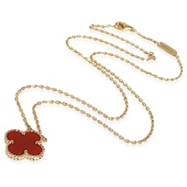 Van Cleef & Arpels-Van Cleef & Arpels Alhambra Carnelian Pendant Necklace in 18k Yellow Gold-Other