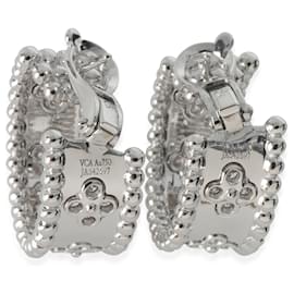 Van Cleef & Arpels-Van Cleef & Arpels White Gold Diamond Perlee Clovers Hoop Earrings-Other