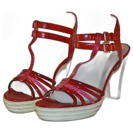 Sandales Hogan en cuir verni rouge taille 39 Rouge