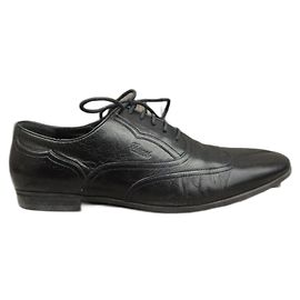 Gucci Richelieu scarpe stringate in pelle nera Nero