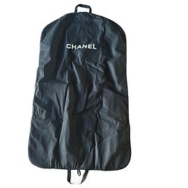 Funda de ropa Chanel de algodón negro y blanco Negro Blanco