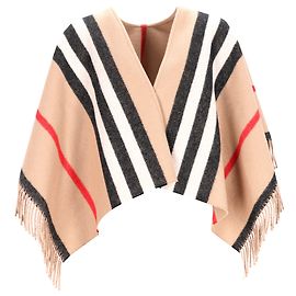 Burberry Mittelstreifen Reitercape aus mehrfarbiger Wolle Mehrfarben