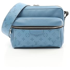 Louis Vuitton-Louis Vuitton Taigarama Leather Outdoor Messenger Bag-Blue