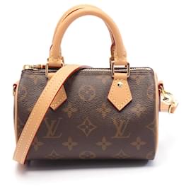Louis Vuitton-Louis Vuitton Nano Speedy Handbag Monogram Brown-Brown