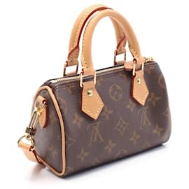 Louis Vuitton-Louis Vuitton Nano Speedy Handbag Monogram Brown-Brown