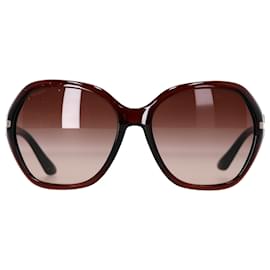 Prada-Prada Gradient Tint Oversized Sunglasses in Brown Acetate-Brown,Red