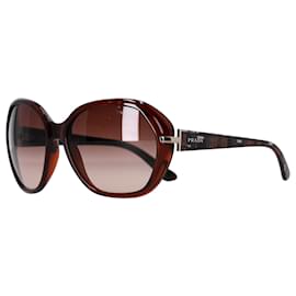 Prada-Prada Gradient Tint Oversized Sunglasses in Brown Acetate-Brown,Red