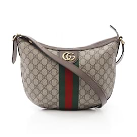 Gucci-Gucci Ophidia Small Crossbody Bag GG Supreme-Brown,Beige