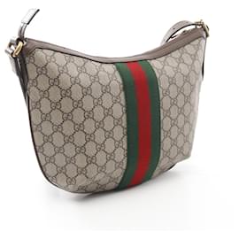 Gucci-Gucci Ophidia Small Crossbody Bag GG Supreme-Brown,Beige