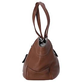 Prada-Prada Vitello Daino Small Tote in Brown Leather-Brown