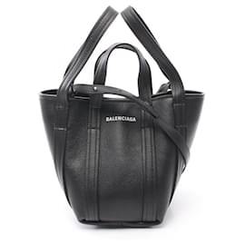 Balenciaga-Balenciaga Leather Everyday XS North South Handbag-Black