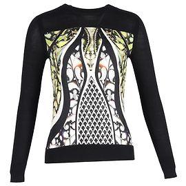 Peter Pilotto bedruckter Pullover aus schwarzer Wolle Schwarz