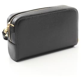 Dior-Dior Caro Double Pouch Leather Shoulder Bag-Black