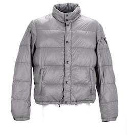 Prada-Prada Puffer Jacket in Grey Nylon-Grey