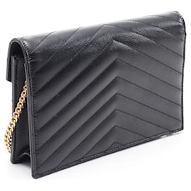 Yves Saint Laurent-Saint Laurent Cassandra Leather Shoulder Bag-Black