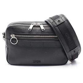 Dior-Dior Leather Safari Messenger Bag Black-Black