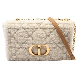 Dior-Dior CARO Sheepskin Shearling Shoulder Bag-Brown