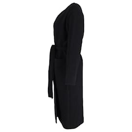 Céline-Celine Belted Coat in Black Cashmere-Black