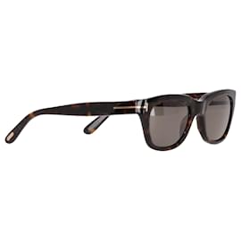 Tom Ford-Tom Ford Snowdon Wayfarer Sunglasses in Brown Tortoise Acetate-Brown