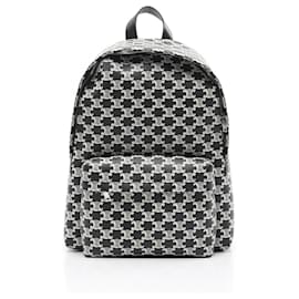 Céline-Celine Triomphe Backpack PVC Coated Canvas Leather-Black