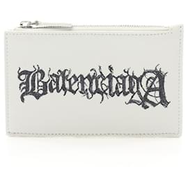 Balenciaga-Balenciaga Leather Coin Case Wallet-White