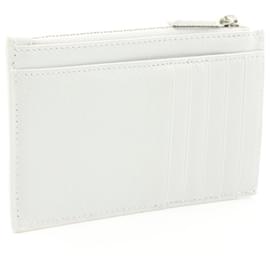 Balenciaga-Balenciaga Leather Coin Case Wallet-White
