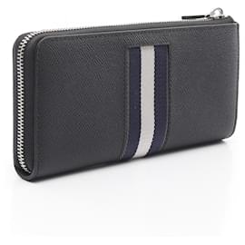 Bally-Bally Leather BLYTHEN.DSH Long Wallet Black-Black