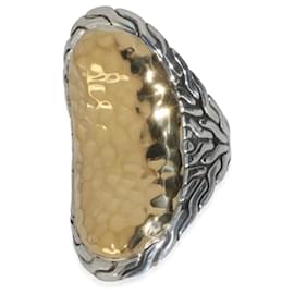 Autre Marque-John Hardy Yellow Gold & Sterling Silver  Palu Hammered Saddle Ring-Silvery,Metallic