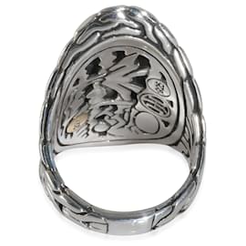 Autre Marque-John Hardy Yellow Gold & Sterling Silver  Palu Hammered Saddle Ring-Silvery,Metallic