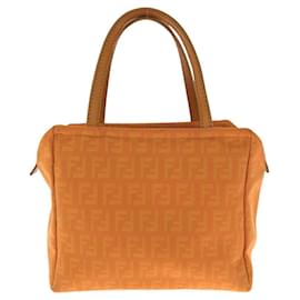 Fendi-Fendi Zucchino Canvas Handbag 501708-Orange
