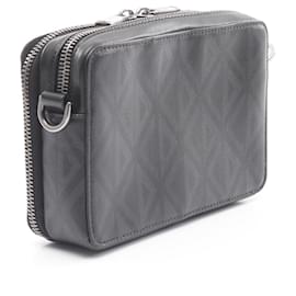 Dior-Dior Messenger Bag CD Diamond PVC Canvas Leather-Black