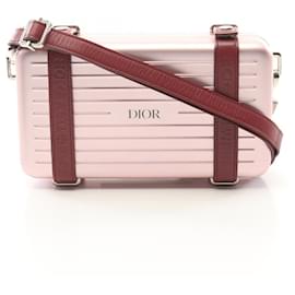 Dior-Dior RIMOWA Leather Aluminum Clutch Bag-Pink
