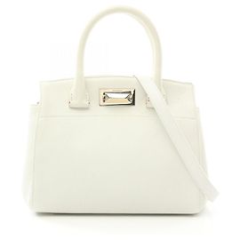 Max Mara Leather Hollywood Handbag White White