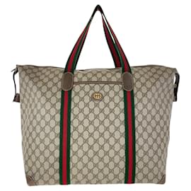 Gucci-Gucci GG Supreme Canvas Interlocking Boston Bag 012 39 6211-Metallic,Bronze