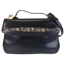 Christian Dior-Christian Dior Trotter Leather 2way Shoulder Handbag-Black