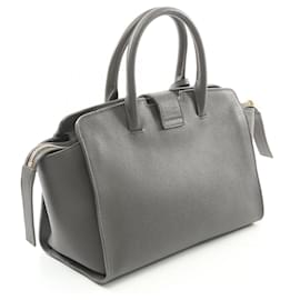 Yves Saint Laurent-Yves Saint Laurent Leather Baby Downtown Handbag-Grey