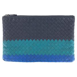 Bottega Veneta-Bottega Veneta Intrecciato Leather Clutch Bag 501617-Black