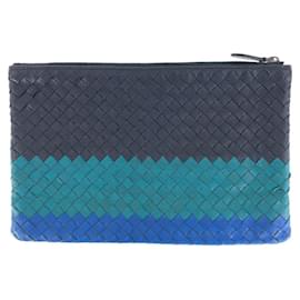 Bottega Veneta-Bottega Veneta Intrecciato Leather Clutch Bag 501617-Black