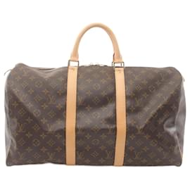 Louis Vuitton-Louis Vuitton Monogram Keepall 50 Boston Bag M41426-Brown