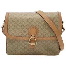 Céline-Celine Macadam PVC Coated Canvas Leather Shoulder Bag-Brown,Beige