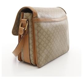Céline-Celine Macadam PVC Coated Canvas Leather Shoulder Bag-Brown,Beige