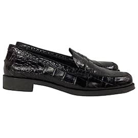 Tod's-Mocassins en cuir noir à motif crocodile de Tod's-Noir