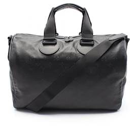Louis Vuitton-Louis Vuitton Monogram Shadow Leather Speedy Bandouliere 40 Bag-Black