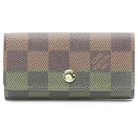 Louis Vuitton-Étui à clés Damier Louis Vuitton-Marron