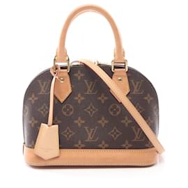 Louis Vuitton-Louis Vuitton Alma BB Handbag PVC Canvas Leather-Brown