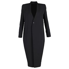 Rick Owens Mid Length Coat in Black Wool Black