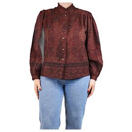 Antik Batik Blusa in paisley borgogna - taglia M Bordò