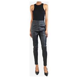 Alice by Temperley-Black skinny leather trousers - size UK 8-Black