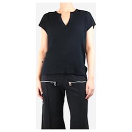 Autre Marque-Black ribbed knit top - size M-Black